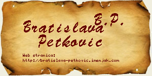 Bratislava Petković vizit kartica